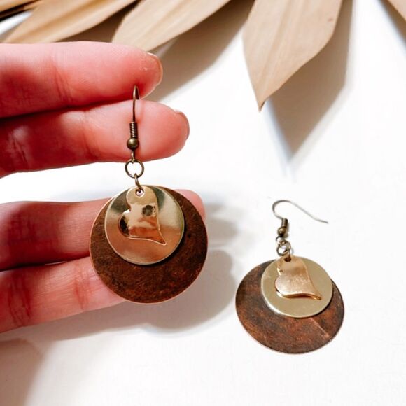 Heart dangle earrings S300 - Picture 1 of 3